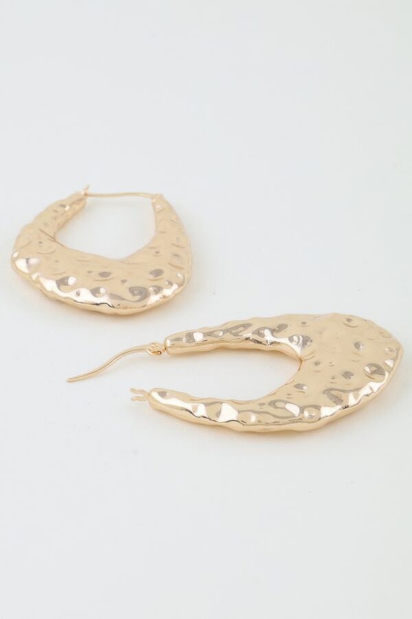 Hammered Moon Hoop Earrings – Boho Half-Moon Hoops