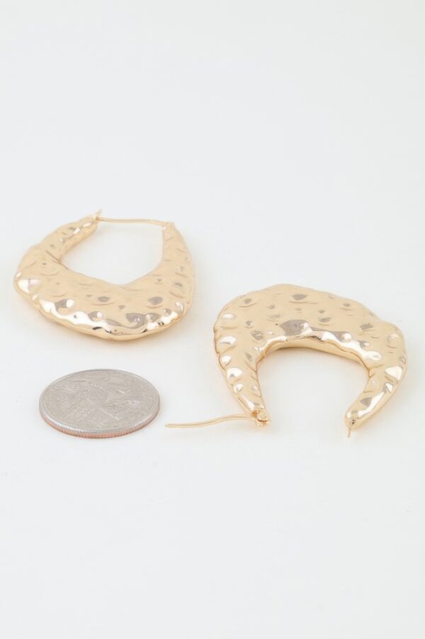 Hammered Moon Hoop Earrings – Boho Half-Moon Hoops