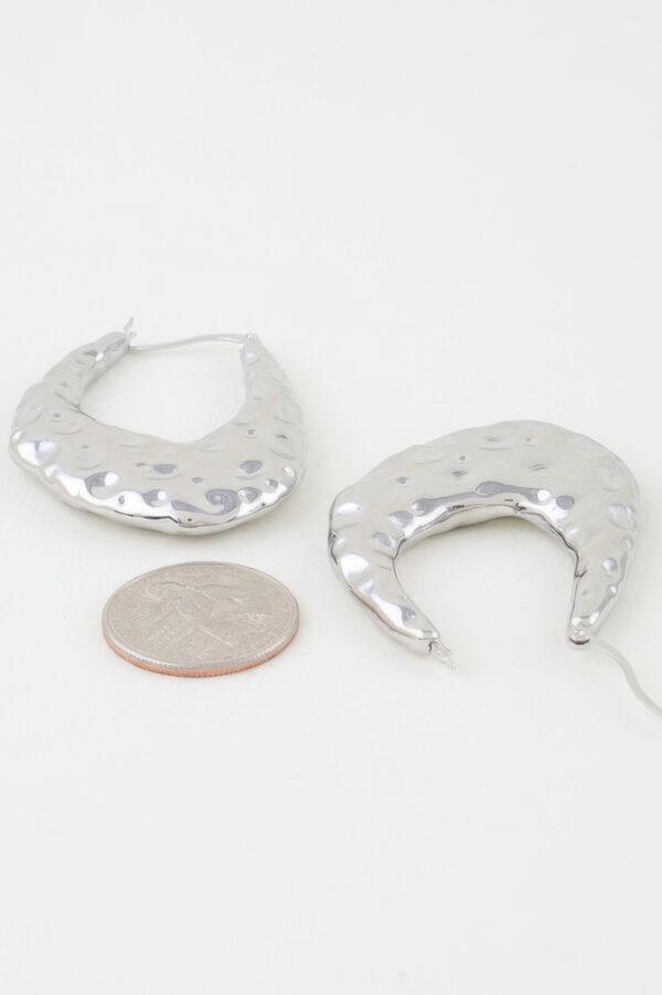 Hammered Moon Hoop Earrings – Boho Half-Moon Hoops