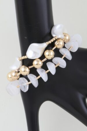 Multi-Strand Beaded Bracelet with Abstract Beads