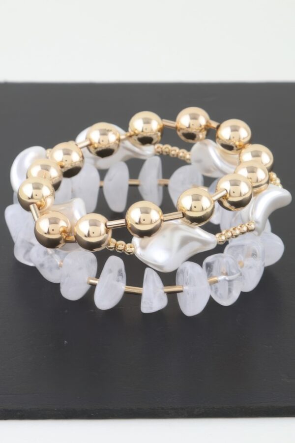 Multi-Strand Beaded Bracelet with Abstract Beads