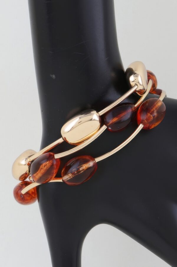 Layered Multi-Stone Beaded Stretch Bracelet