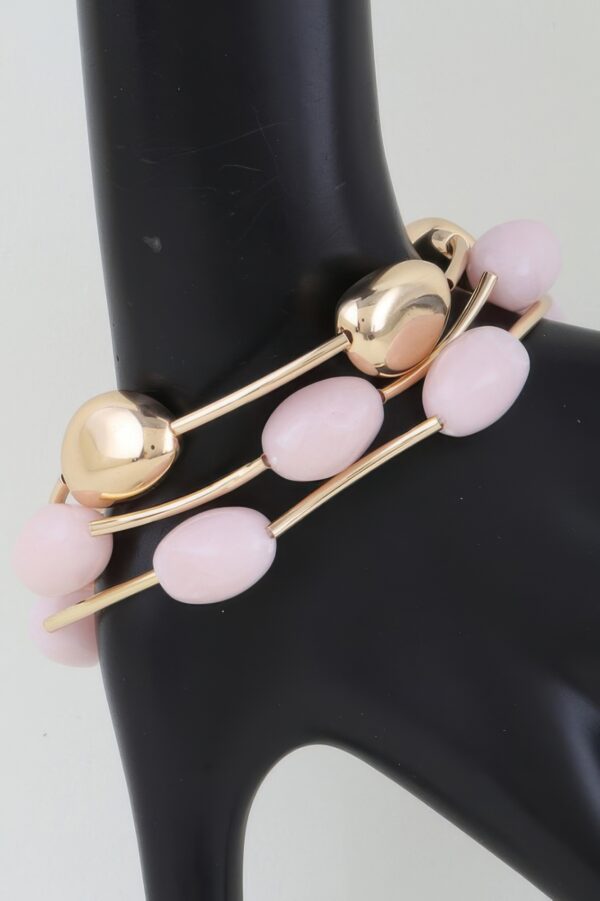 Layered Multi-Stone Beaded Stretch Bracelet