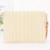 Faux Straw Cherry Clutch with Mixed Metal Accent