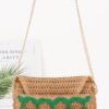 Faux Straw Cherry Clutch with Mixed Metal Charm