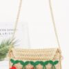 Faux Straw Cherry Clutch with Mixed Metal Charm