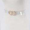 Clear PVC Belt with Pearl-Accented Buckle