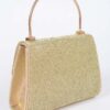 Mirror Metallic Top Handle Bag – Rhinestone Accent