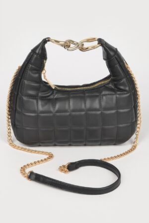 Quilted Faux Leather Hobo Bag – Slouchy Shoulder Carryall
