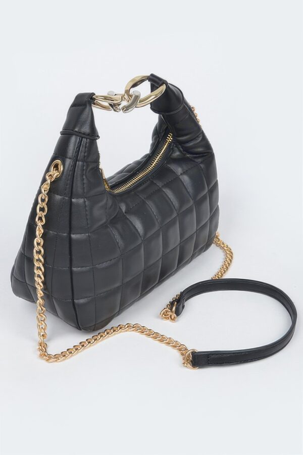 Quilted Faux Leather Hobo Bag - Slouchy Shoulder Carryall