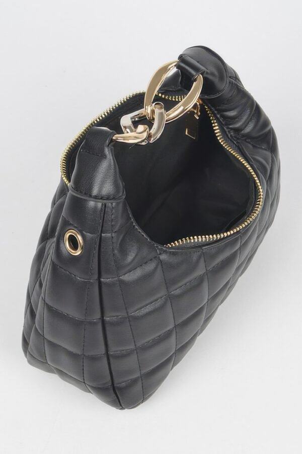Quilted Faux Leather Hobo Bag - Slouchy Shoulder Carryall
