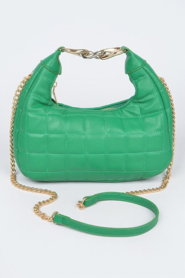 Quilted Faux Leather Hobo Bag - Slouchy Shoulder Carryall