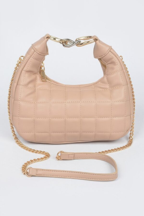 Quilted Faux Leather Hobo Bag - Slouchy Shoulder Carryall