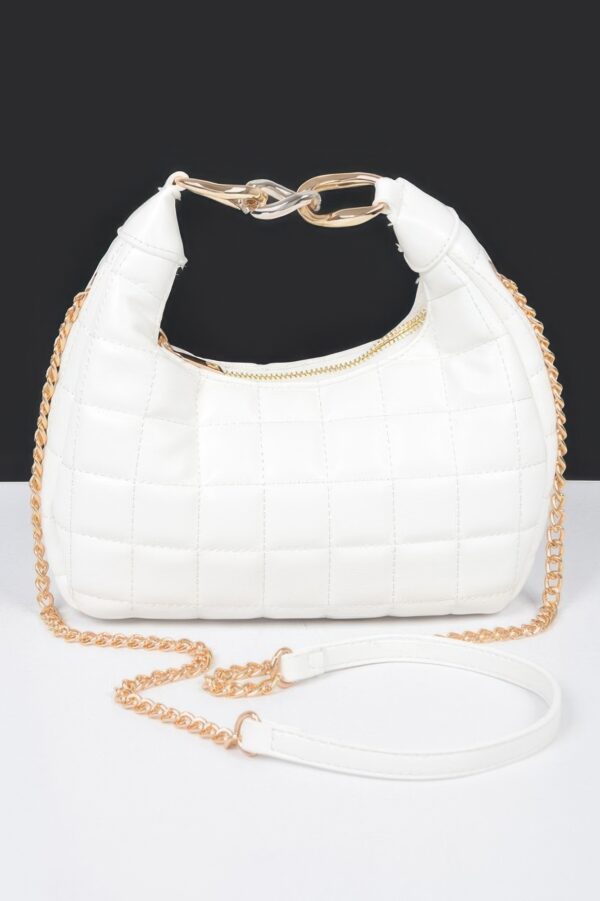 Quilted Faux Leather Hobo Bag - Slouchy Shoulder Carryall