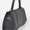 Structured Faux Leather Top Handle Bag with Metal Accents