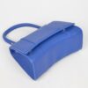 Structured Faux Leather Top Handle Bag with Metal Accents