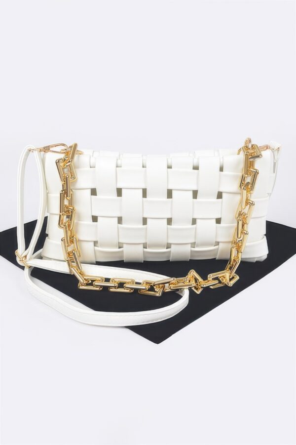 Braided Chain Crossbody Bag – Rectangular Silhouette