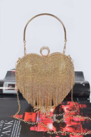 Rhinestone Fringe Heart-Shaped Party Bag