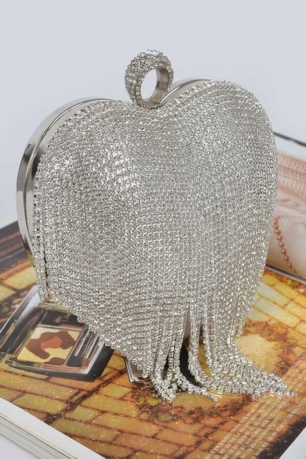 Rhinestone Fringe Heart-Shaped Party Bag