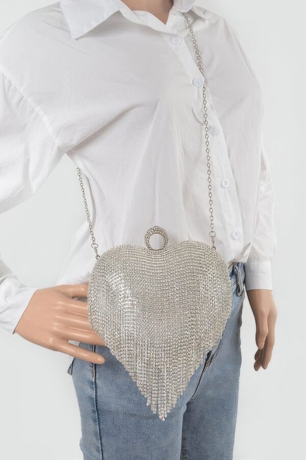Rhinestone Fringe Heart-Shaped Party Bag