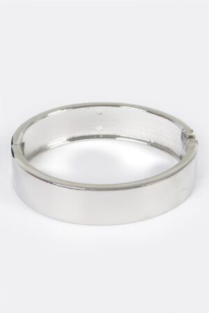Simple Metal Bangle Bracelet – Slim Oval Polished