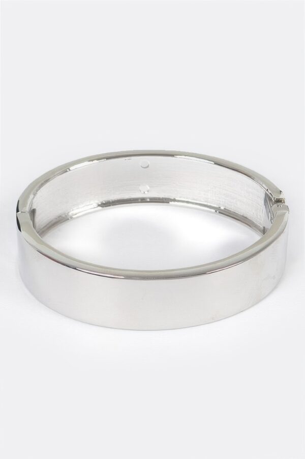 Simple Metal Bangle Bracelet – Slim Oval Polished