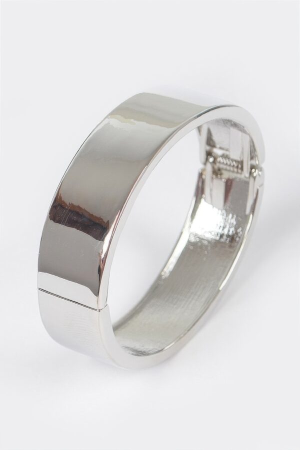 Simple Metal Bangle Bracelet – Slim Oval Polished