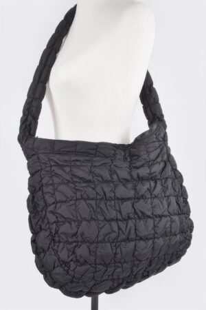 Plush Quilted Oversize Nylon Crossbody Bag
