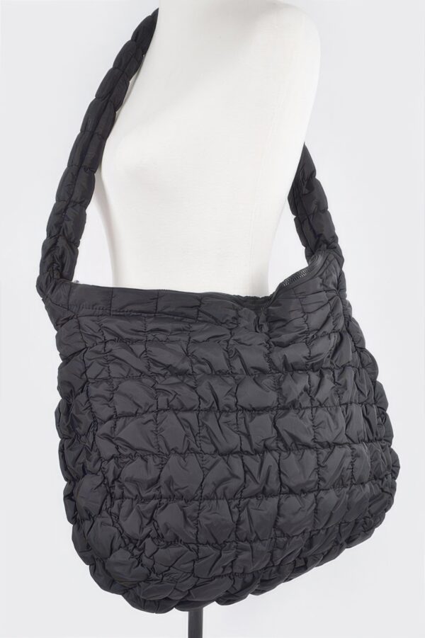 Plush Quilted Oversize Nylon Crossbody Bag