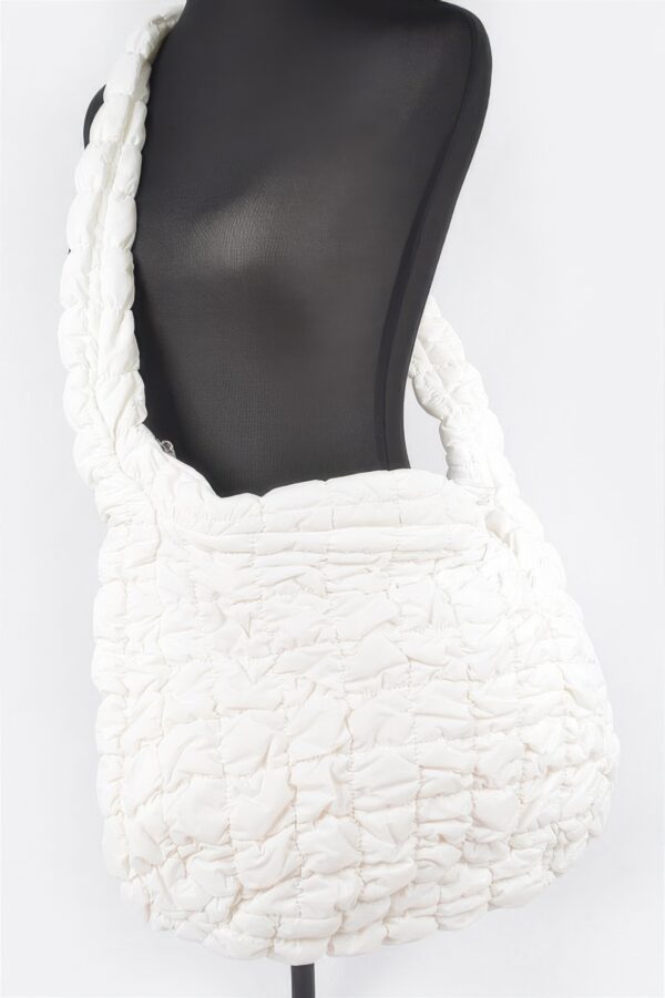 Plush Quilted Oversize Nylon Crossbody Bag