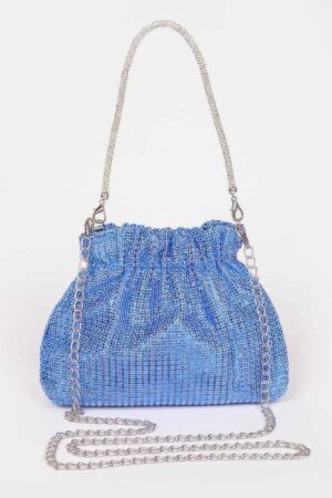 Studded Clutch with Rhinestone Embellishments