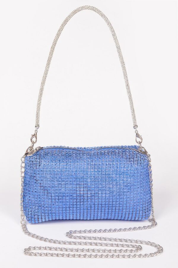 Studded Metal Clutch Bag – Silver-Tone