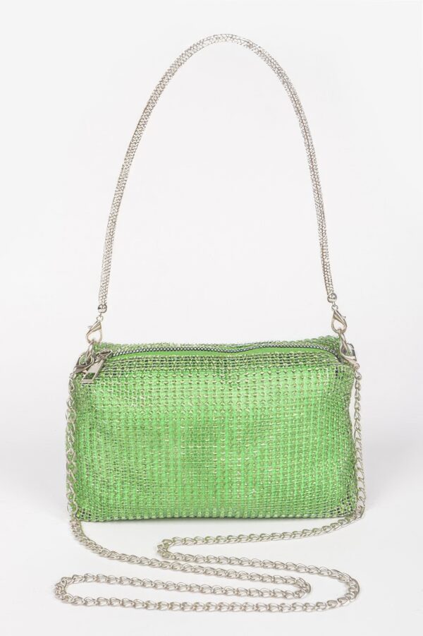 Studded Metal Clutch Bag – Silver-Tone