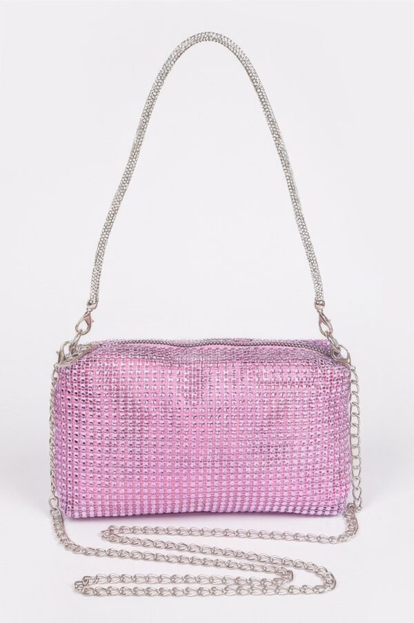 Studded Metal Clutch Bag – Silver-Tone