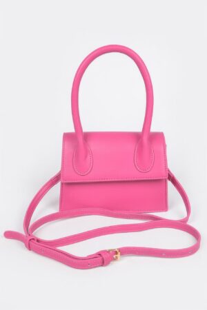 Faux Leather Top Handle Bag – Compact Structured Silhouette