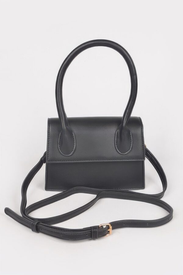 Faux Leather Top Handle Bag – Compact Structured Silhouette
