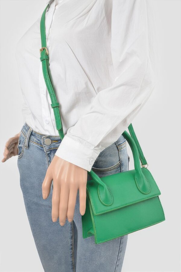 Faux Leather Top Handle Bag – Compact Structured Silhouette