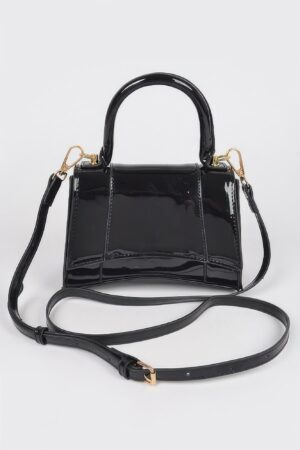 Enamel Top Handle Mini Bag – High-Shine PVC