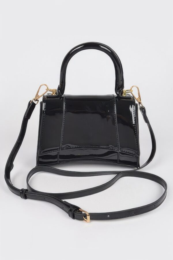 Enamel Top Handle Mini Bag – High-Shine PVC