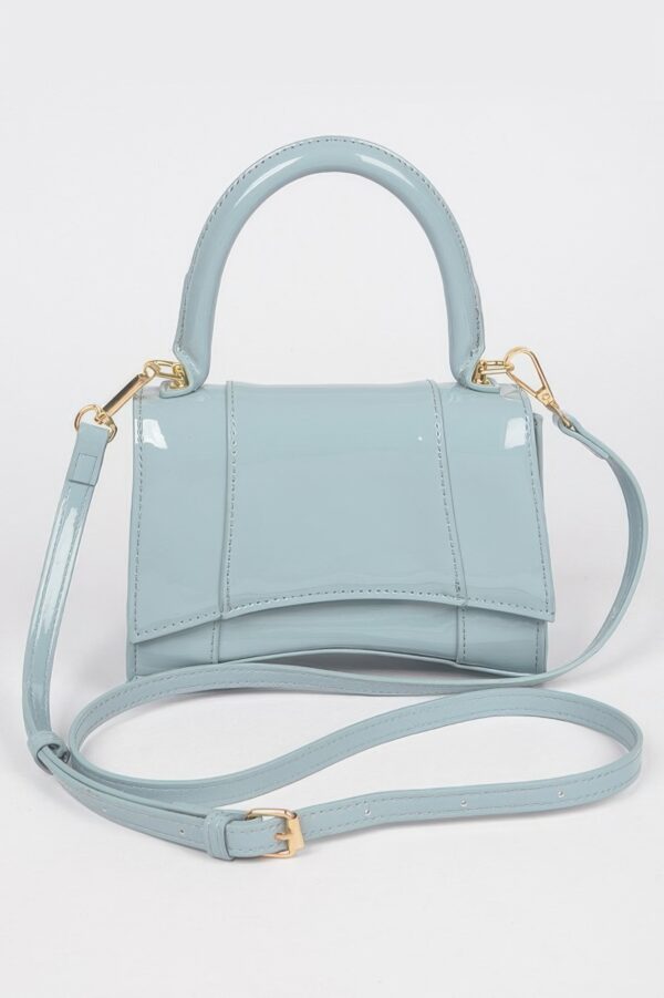 Enamel Top Handle Mini Bag – High-Shine PVC