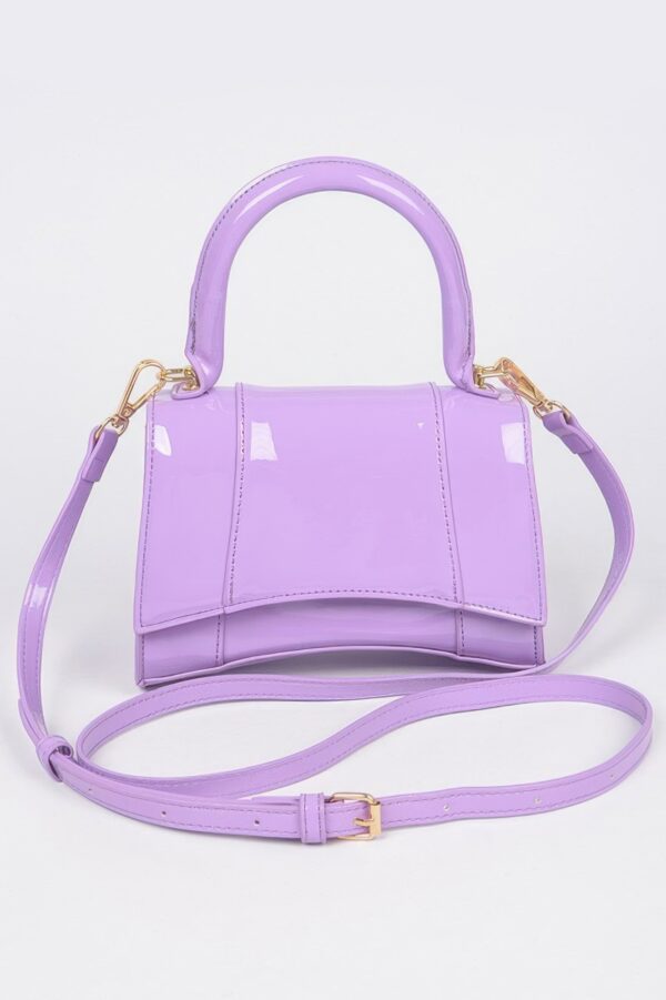 Enamel Top Handle Mini Bag – High-Shine PVC