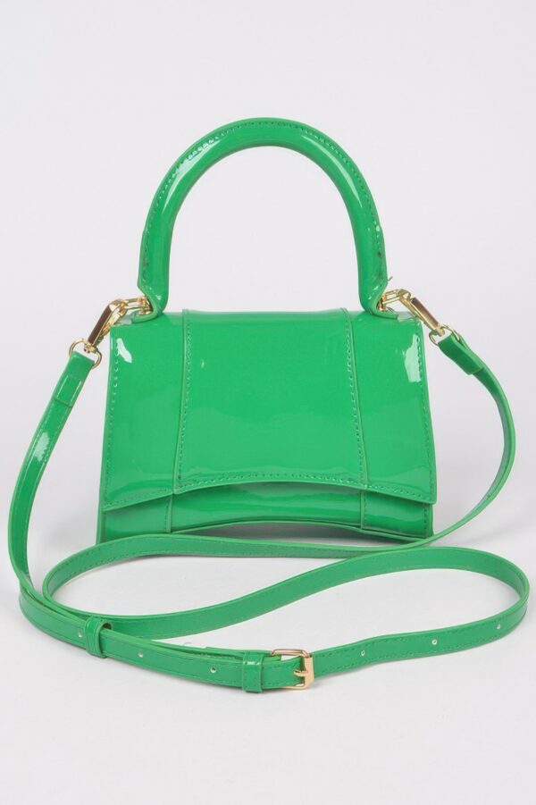 Enamel Top Handle Mini Bag – High-Shine PVC