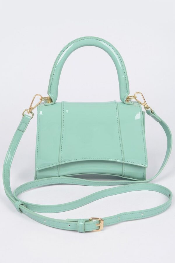 Enamel Top Handle Mini Bag – High-Shine PVC