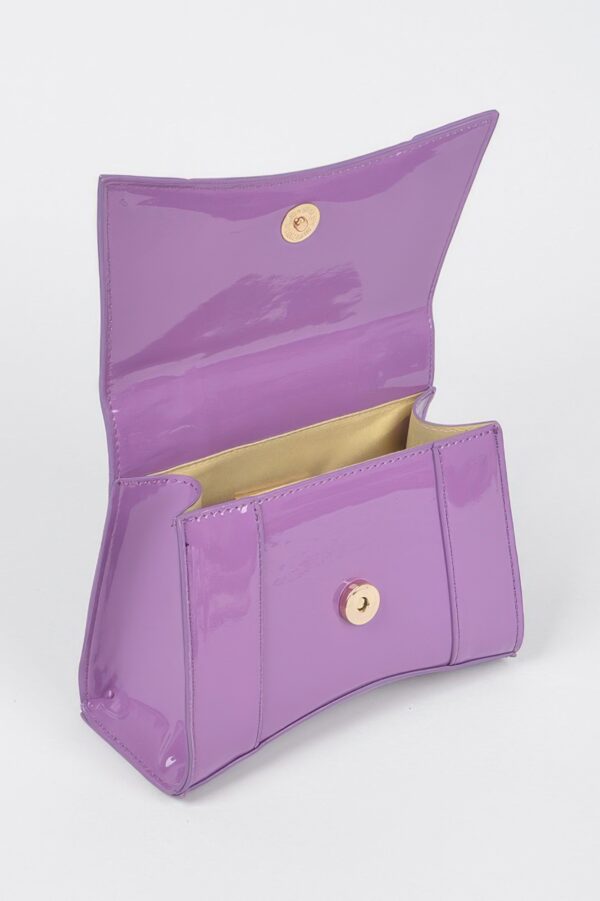 Enamel Top Handle Mini Bag – High-Shine PVC