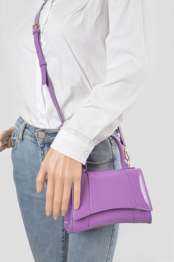 Enamel Top Handle Mini Bag – High-Shine PVC