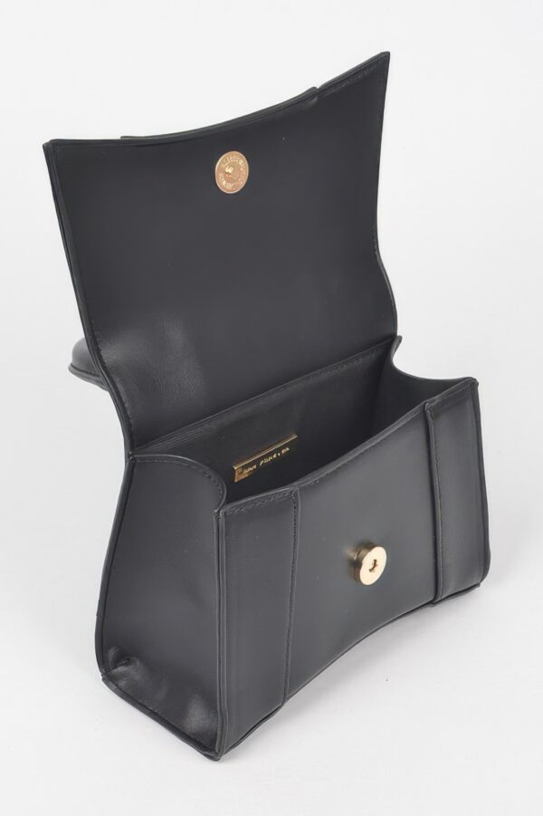 Faux Leather Top Handle Bag – Structured Mid-Size