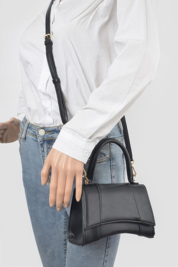 Faux Leather Top Handle Bag – Structured Mid-Size