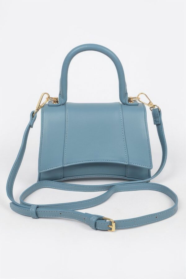 Faux Leather Top Handle Bag – Structured Mid-Size