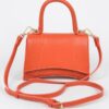 Faux Leather Top Handle Bag – Structured Mid-Size