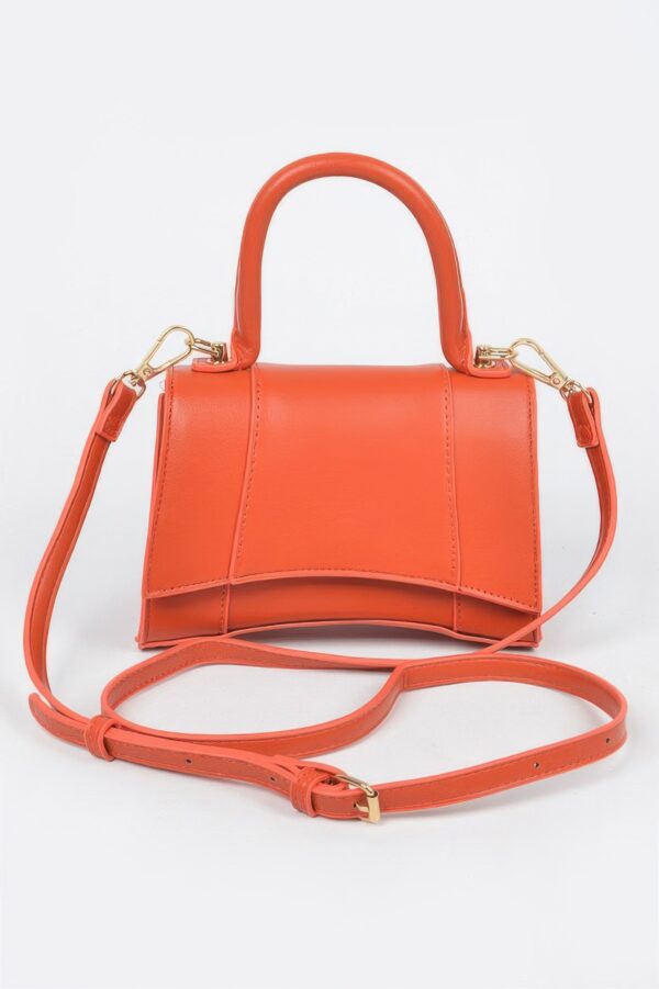 Faux Leather Top Handle Bag – Structured Mid-Size